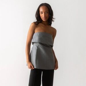 Toteme Gray Foldover Evening Top